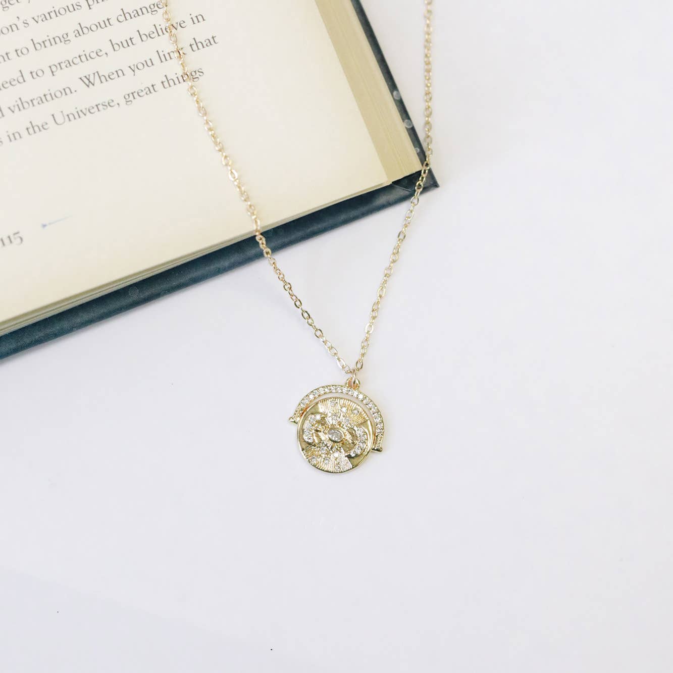 14kt Gold Filled Triple Moon Charm Necklace