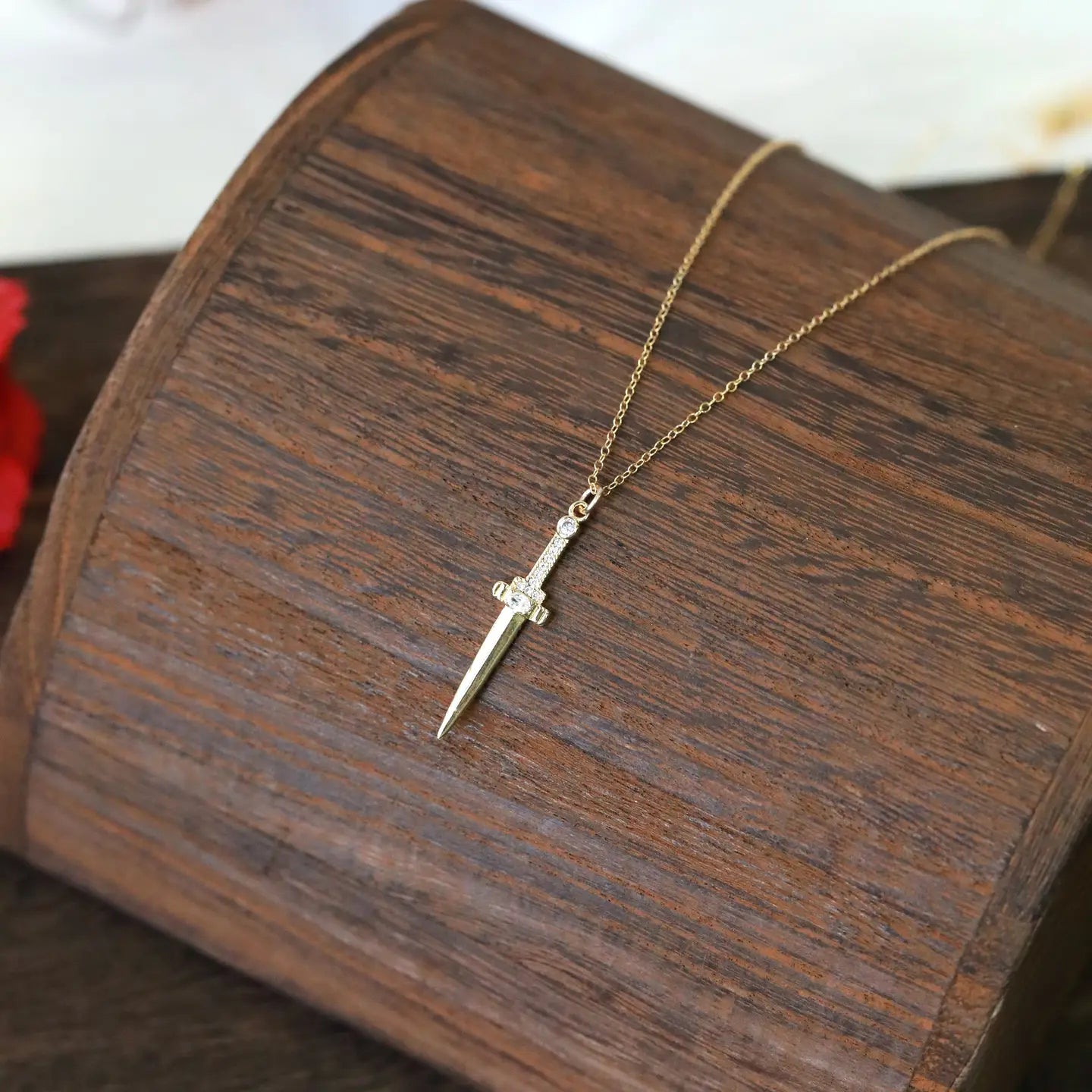 "Knife to Throat" Dagger Trope Necklace