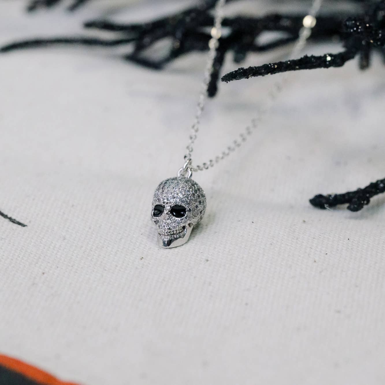 Crystal Skull Gold Filled/SS Necklace