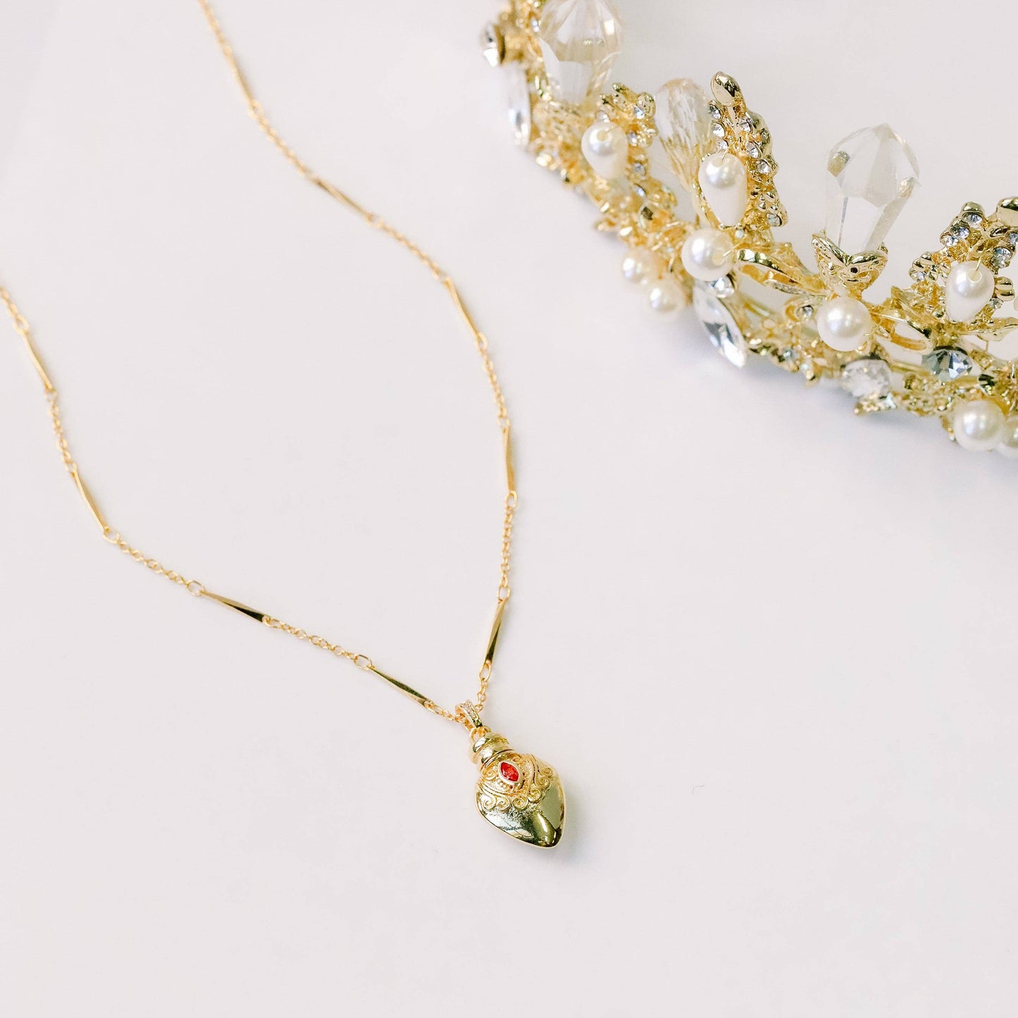 Gold Plated Vintage Potion Elixer Charm Necklace