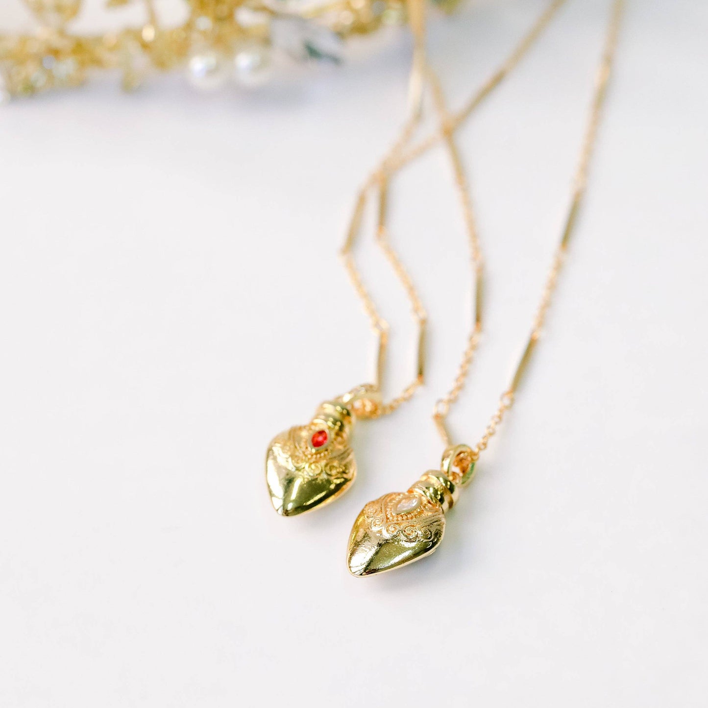Gold Plated Vintage Potion Elixer Charm Necklace