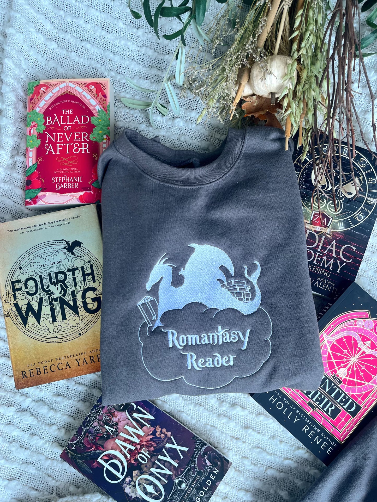 Romantasy Reader Book Dragon Sweatshirt