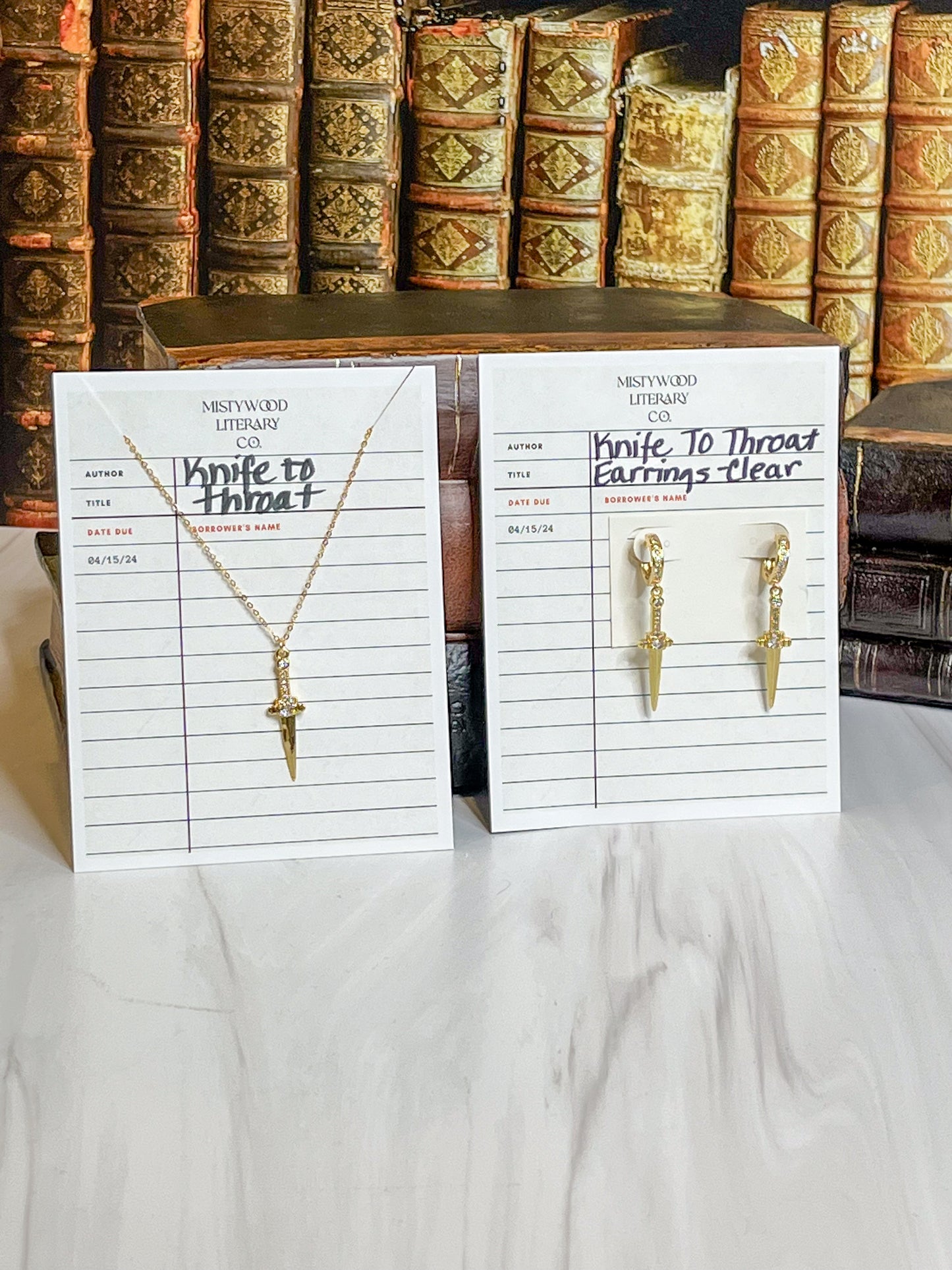 "Knife to Throat" Dagger Trope Necklace