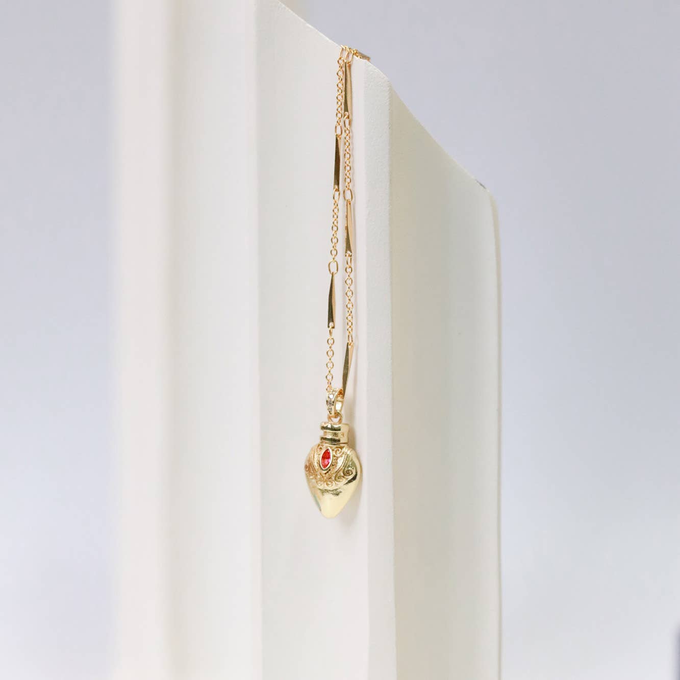Gold Plated Vintage Potion Elixer Charm Necklace