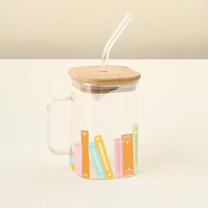 Square Glass Cup-Book Stack