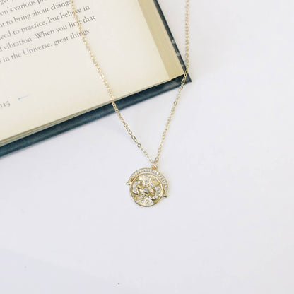 14kt Gold Filled Triple Moon Charm Necklace