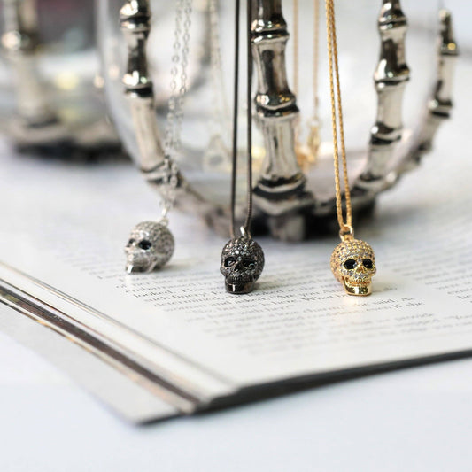 Crystal Skull Gold Filled/SS Necklace