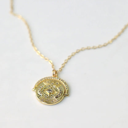 14kt Gold Filled Triple Moon Charm Necklace