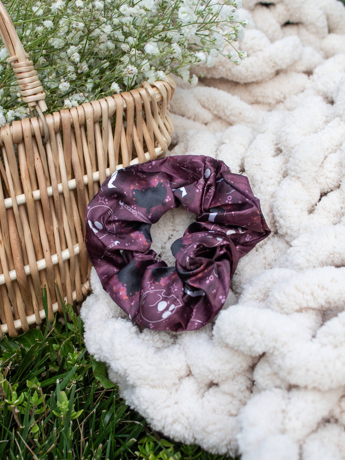 Bookish Satin Scrunchie | Maroon Magic