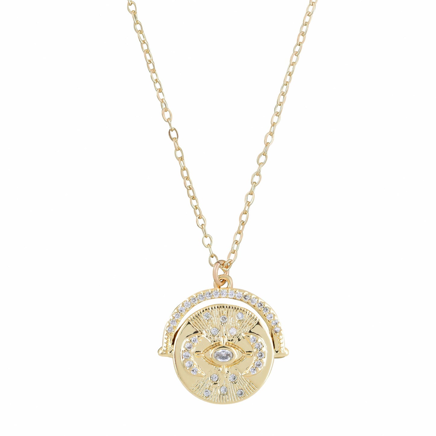 14kt Gold Filled Triple Moon Charm Necklace