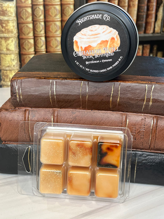 Cinnamon Roll Book Boyfriend Candle and Wax Melt