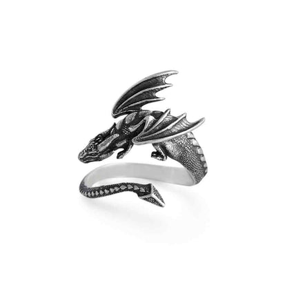 Sterling Silver  Adjustable Dragon Ring