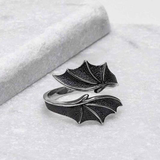 Sterling Silver Adjustable Bypass Dragon Wing Ring (PICKUP V & V)