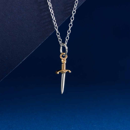 Mixed Metal Mini Dagger Necklace