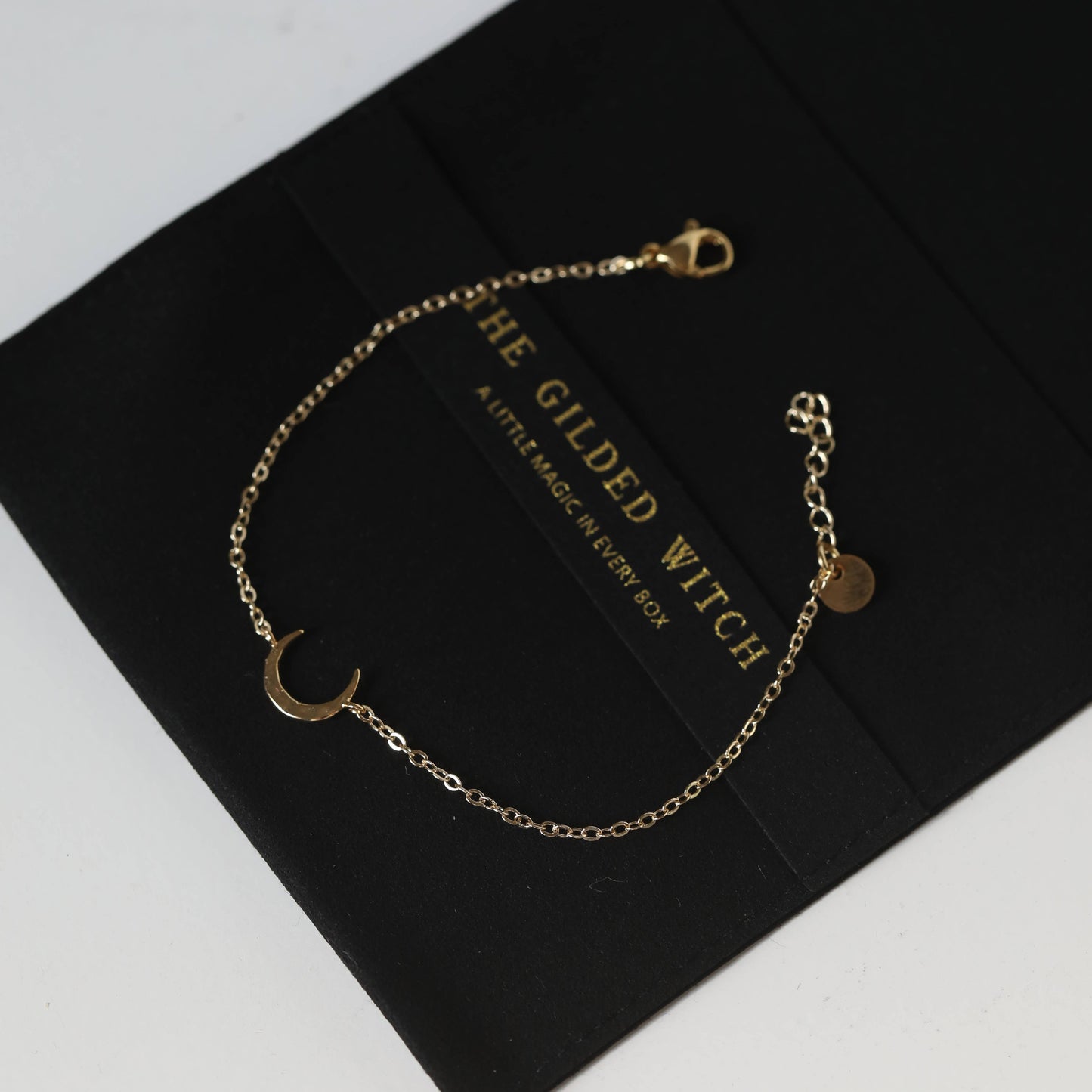 Hammered Moon Bracelet: Delicate Modern Witchy Jewelry