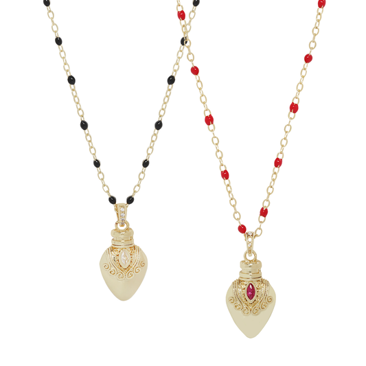 Enamel Apothecary Potion Bottle Charm Necklace