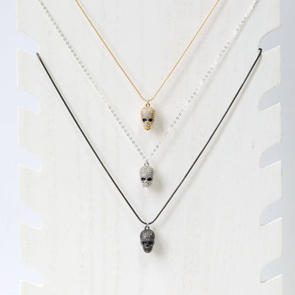 Crystal Skull Gold Filled/SS Necklace