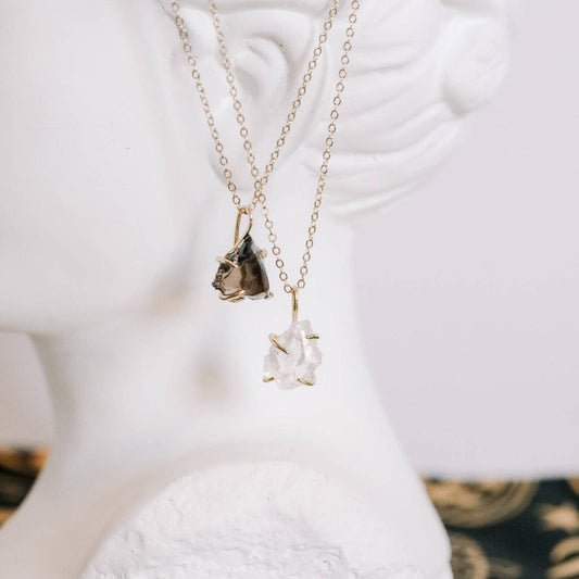 Dark Muse Crystal Necklace - Obsidian & Quartz