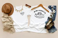 Bibliophile Society and Book Heart Front and Back T-Shirt