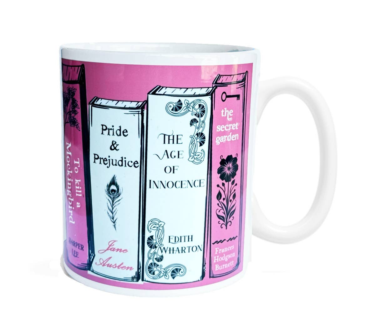 Famous Female Authors Book Spine Tea Coffee Mug