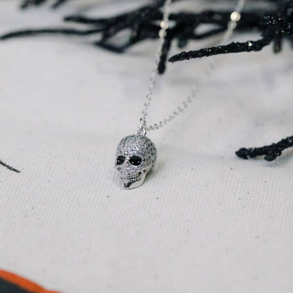 Crystal Skull Gold Filled/SS Necklace