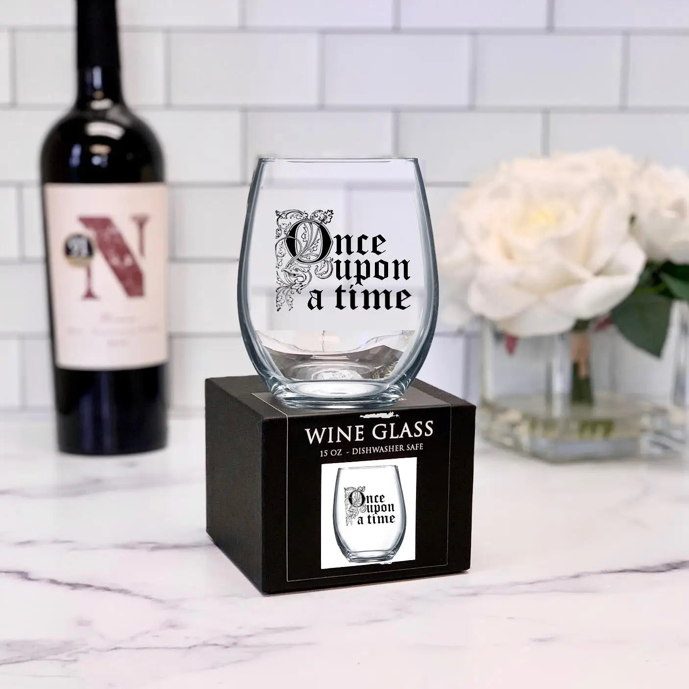 Once Upon A Time 15 oz Stemless Wine Glass