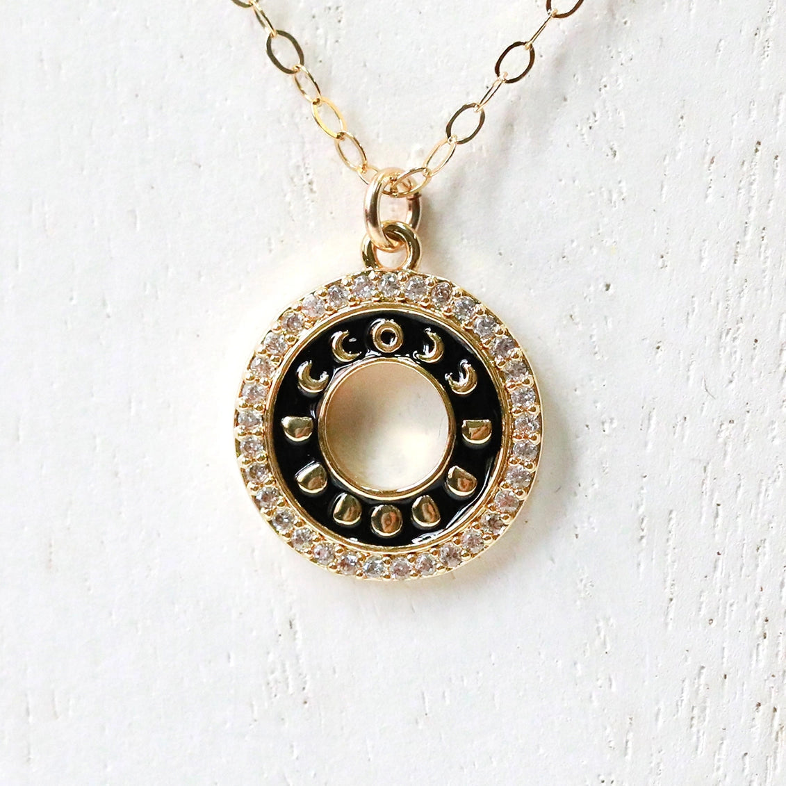 14kt Gold Filled Moon Phase Charm Necklace (PICKUP AT ROMANTASY)