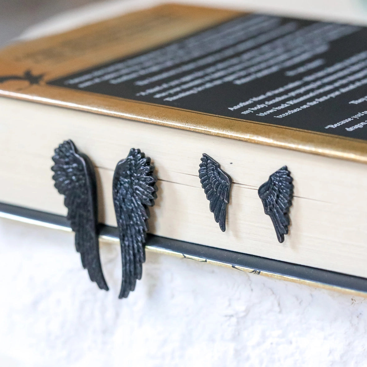 Book Boyfriend Earrings - Large Wings (PICKUP AT ROMANTASY)