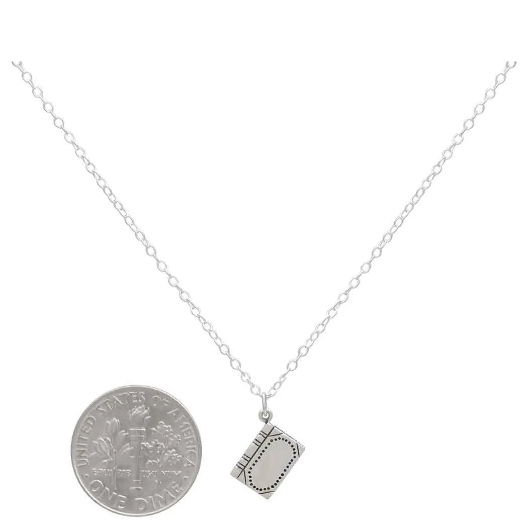 Sterling Silver Book Necklace