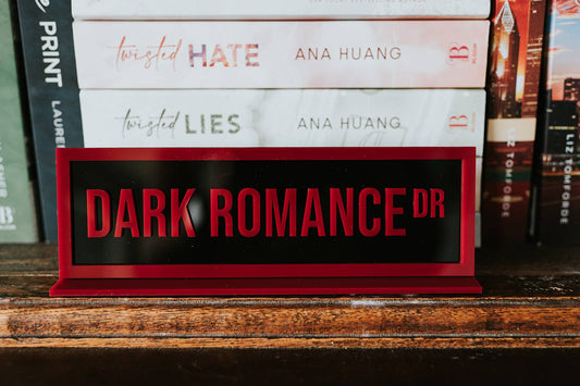 Dark Romance Dr Acrylic Shelf Sign w/ Stand