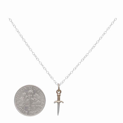 Mixed Metal Mini Dagger Necklace