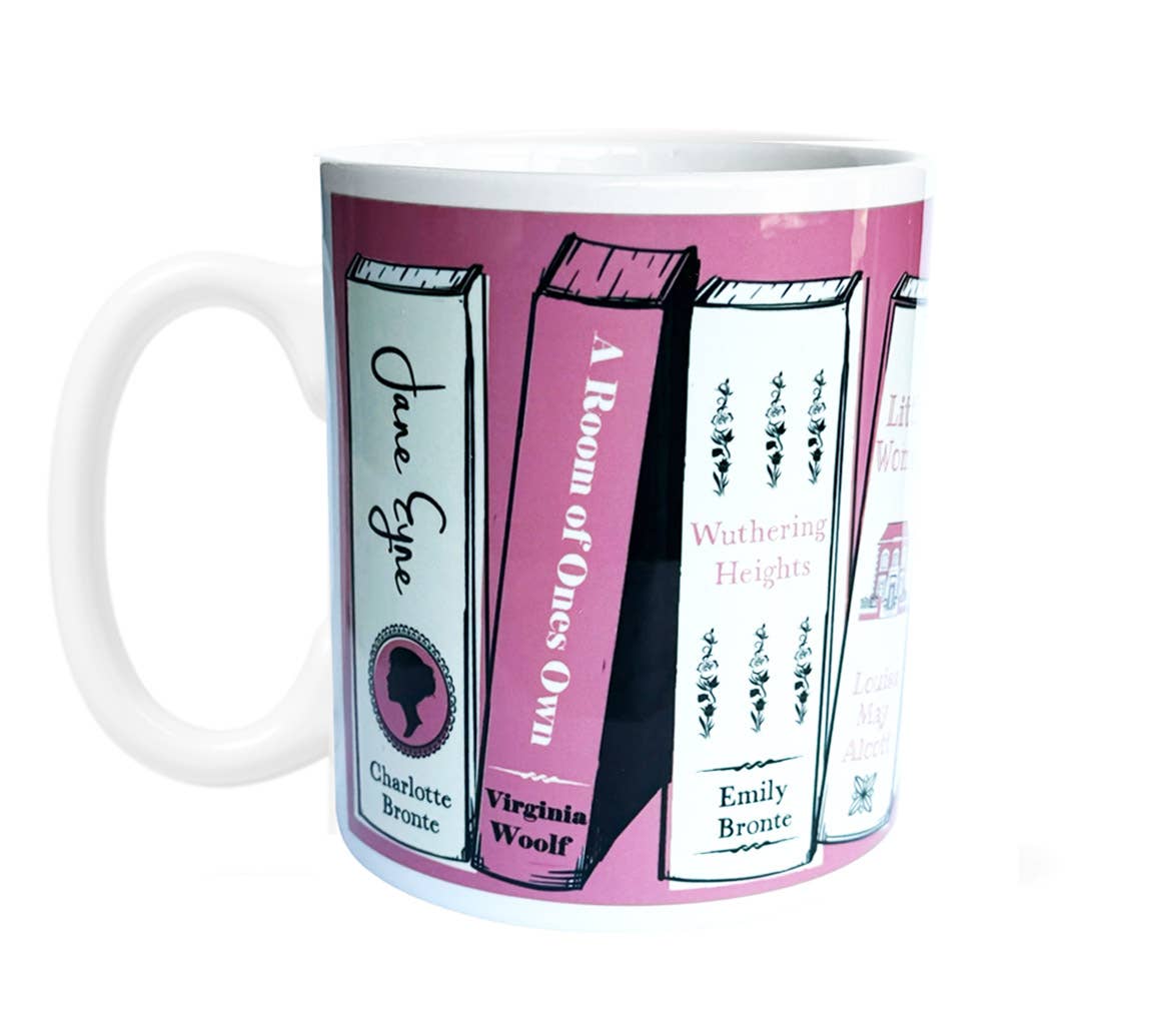 Famous Female Authors Book Spine Tea Coffee Mug