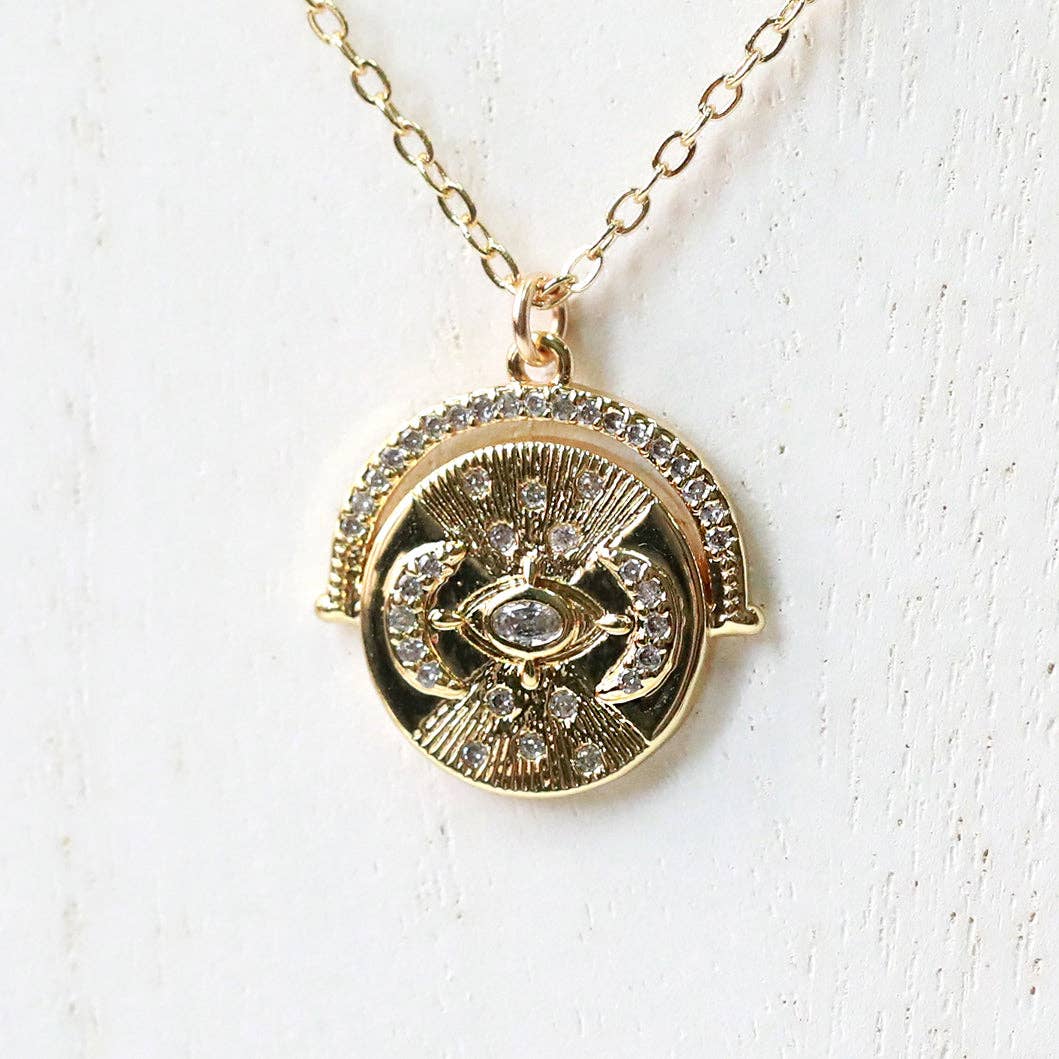 14kt Gold Filled Triple Moon Charm Necklace