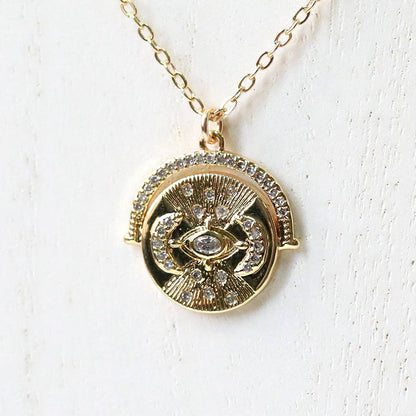 14kt Gold Filled Triple Moon Charm Necklace