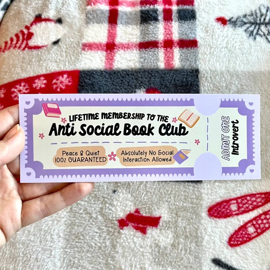 Antisocial Book Club Bookmark