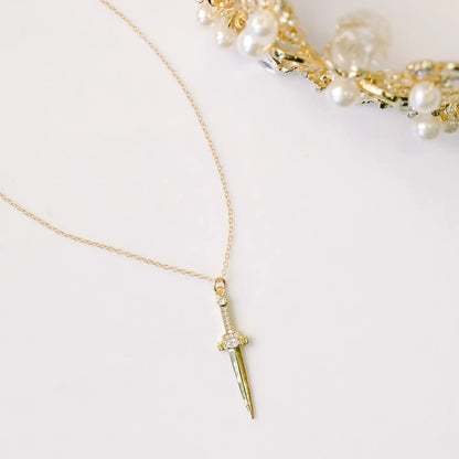 "Knife to Throat" Dagger Trope Necklace