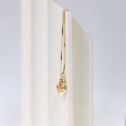 Gold Plated Vintage Potion Elixer Charm Necklace