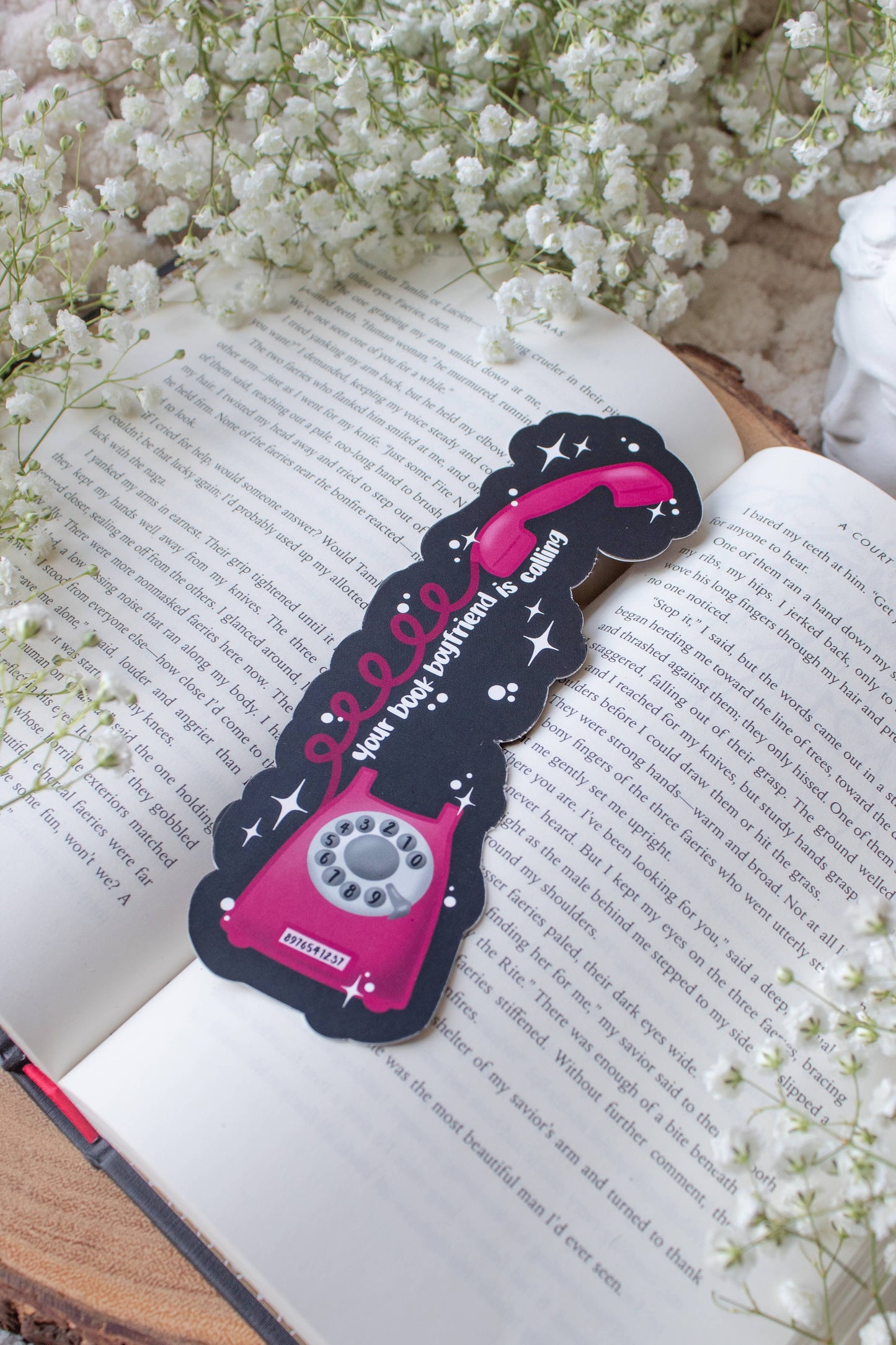 Your Book Boyfriend Is Calling Die Cut Bookmark | Soft Touch