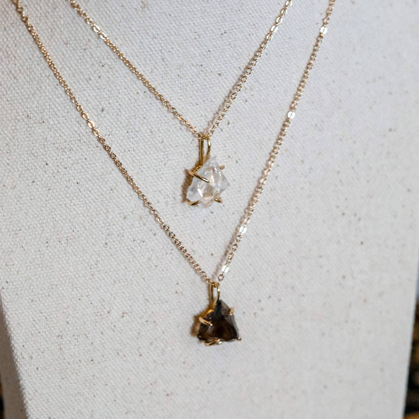 Dark Muse Crystal Necklace - Obsidian & Quartz