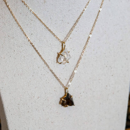 Dark Muse Crystal Necklace - Obsidian & Quartz